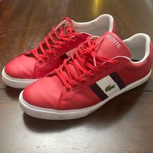 Lacoste red sneakers. Used. Smoke free home